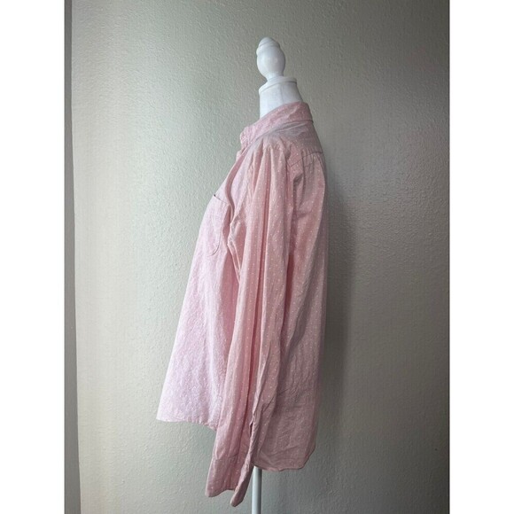 J Crew Men's Pink Polka Dot Cotton Stretch Button Up Shirt Medium - Picture 2 of 8